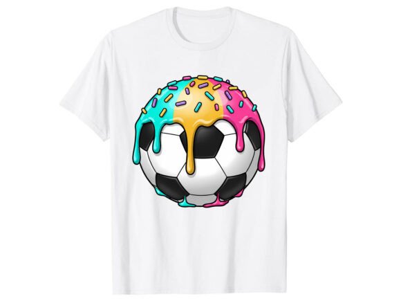 Colorful Ball Graphic Soccer T-Shirt: A Dynamic Design Asset