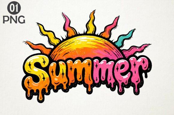 Drippy Summer Sun Graphic: Heat Up Your Creative Projects