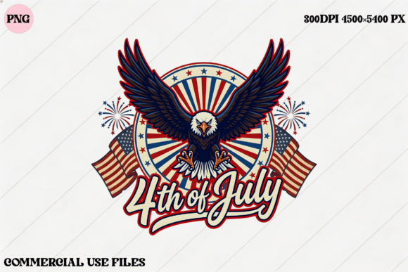 Eagle 4th of July PNG Graphic Design: A Bold Asset for Independence Day Projects