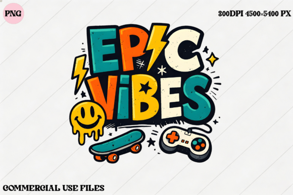 Epic Vibes Retro Graphic Design PNG: Unlocking Vintage Charm