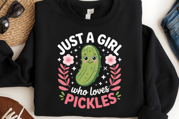 Just a Girl Who Loves Pickles PNG: A Playful Design Asset for Creative Projects