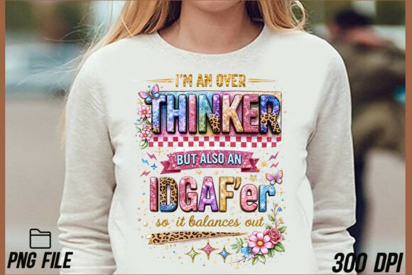 Overthinker IDGAFER PNG: Sarcastic, Snarky Design