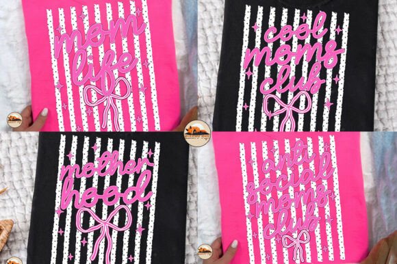 Striped Mom Life Coquette PNG Bundle Bow