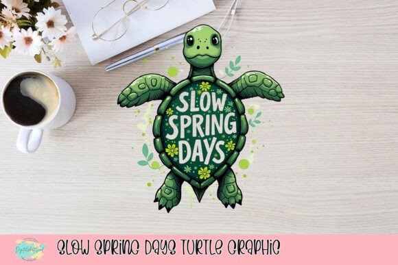 The Whimsical Charm of the Slow Spring Days Turtle Graphic
