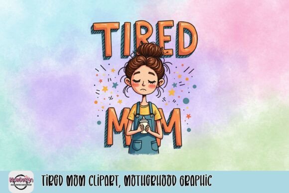 Tired Mom Clipart, Motherhood Graphic